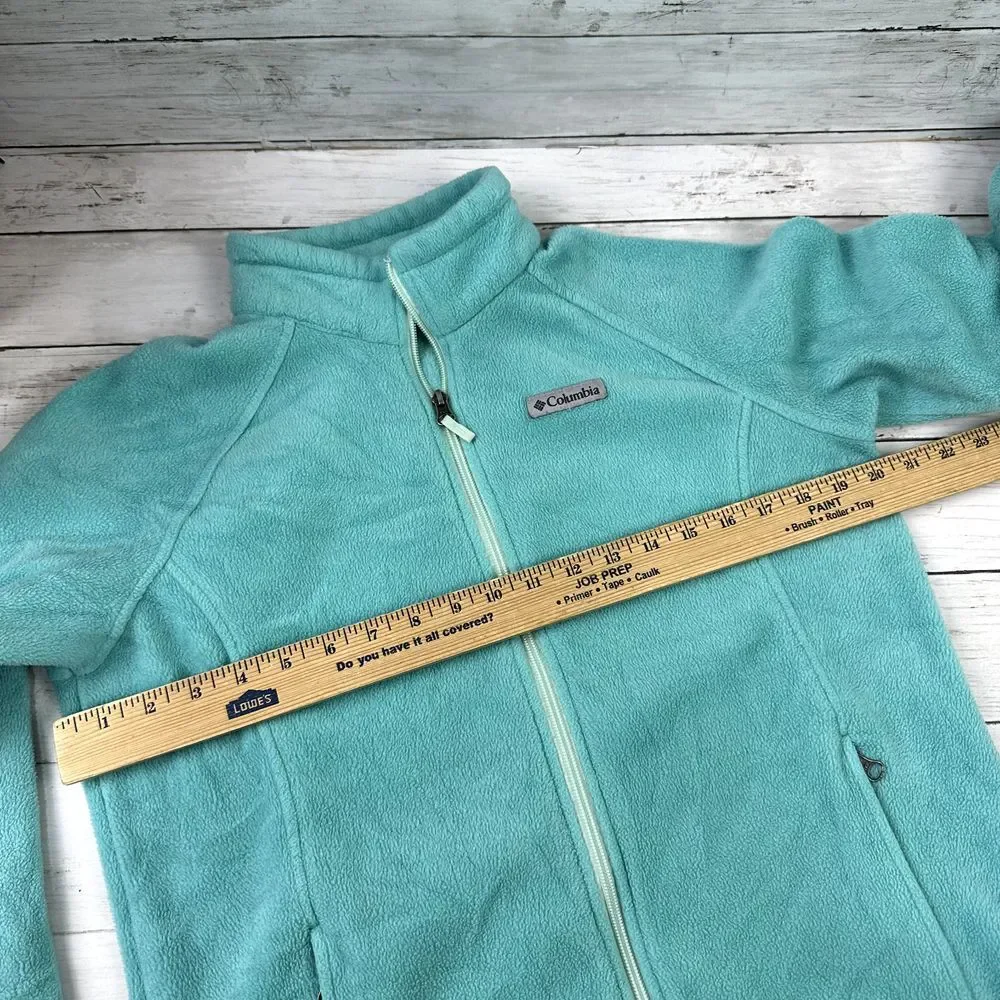 Columbia Full Zip Fleece Girls Size XL (18-20)‎ Teal green Jacket Zip Pockets
